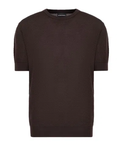 Emporio Armani Asv Blend Textured Sweatshirt In Black