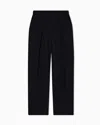 Emporio Armani Asv Chevron Motif Jersey Trousers With Pleats In Black