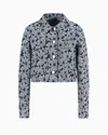 Emporio Armani Asv Denim Jacket With All-over Jacquard Daisies From The Peace Capsule Collection In Patterned