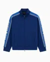 Emporio Armani Asv Double-jersey Full-zip Sweatshirt With Logo Stripe