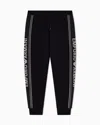 Emporio Armani Asv Double-jersey Joggers With Logo Stripes In Black