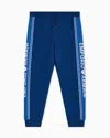 Emporio Armani Asv Double-jersey Joggers With Logo Stripes In Blue