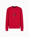 Emporio Armani Double-jersey Sweatshirt With Lunar New Year Embroidery In Red