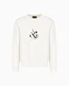 Emporio Armani Double-jersey Sweatshirt With Lunar New Year Embroidery In White