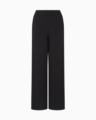 Emporio Armani Asv Double Jersey Trousers With An Elasticated Waist In Black