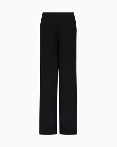 Emporio Armani Elasticated-waist Trousers Made Of French Terry In Black