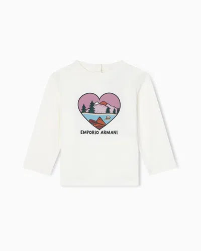 Emporio Armani Kids' Asv Forest-print Jersey Jumper