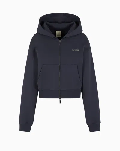 Emporio Armani Asv Hooded Zip-up Sweatshirt From The Peace Capsule Collection In Blue