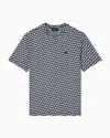 Emporio Armani Asv Icon Jacquard Jersey Jumper With Op-art Motif In White