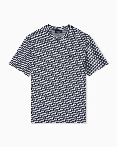 EMPORIO ARMANI ASV ICON JACQUARD JERSEY JUMPER WITH OP-ART MOTIF