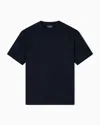 Emporio Armani Asv Icon Jacquard Jersey Jumper With Op-art Motif In Blue