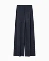 Emporio Armani Asv Icon Prince Of Wales Check Compact Jersey-knit Trousers With Pleats In Blue