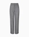 Emporio Armani Asv Icon Prince Of Wales Check Compact Jersey-knit Trousers With Pleats In Gray