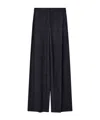 Emporio Armani Asv Icon Prince Of Wales Check Compact Jersey-knit Trousers With Pleats In Blue