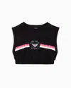 Emporio Armani Asv Iconic Organic-cotton Loungewear Crop Top With Logo Band