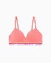 Emporio Armani Asv Iconic Organic-cotton, Padded Triangle Bra With Logo Underband
