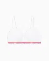 Emporio Armani Asv Iconic Organic-cotton, Padded Triangle Bra With Logo Underband