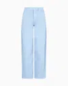 Emporio Armani Asv J3f Garment-dyed Lyocell And Linen Jeans With A Balloon Hem In Light Blue