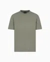 Emporio Armani Jacquard Jersey T-shirt In Blue