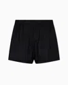Emporio Armani Asv Jacquard Lyocell Bermuda Shorts In Black