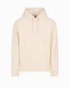 Emporio Armani Asv Jersey-lyocell Blend Hooded Sweatshirt With All-over Lettering In Beige