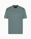 Emporio Armani Green Logo Embroidery T-shirt In Green