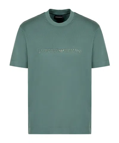 EMPORIO ARMANI EMPORIO ARMANI LOGO EMBROIDERED CREWNECK T-SHIRT