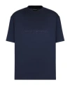 Emporio Armani Official Store Asv T-shirt Aus Jersey-lyocell-mischung Mit Logostickerei In Relief-optik In Black
