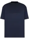 Emporio Armani Official Store Asv T-shirt Aus Jersey-lyocell-mischung Mit Logostickerei In Relief-optik In Blue