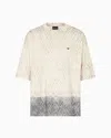 Emporio Armani Asv Jersey T-shirt With All-over Diamond Print In Neutral