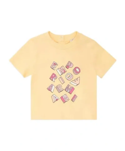Emporio Armani Asv Jersey T-shirt With Logo Print In Nude