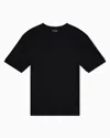 Emporio Armani Short-sleeved Jumper In A Seamless Plain-knit Virgin Wool In Black
