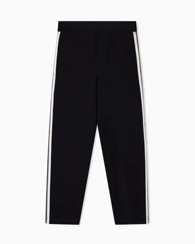 Emporio Armani Sporty Trackpants Side Stripes In Black