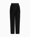 Emporio Armani Asv Jeu De Cartes Devoré Tulle Trousers With Pleats In Brown