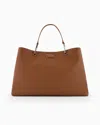 Emporio Armani Asv Large Ecological Leather Myea Shopper Bag In Brown