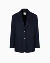 Emporio Armani Asv Lightweight Gabardine Blazer From The Peace Capsule Collection In Navy_blue