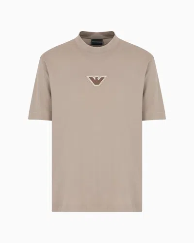 Emporio Armani Asv Lightweight Jersey T-shirt With Embossed Logo Patch In Blue