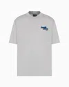 Emporio Armani Asv Lightweight Jersey T-shirt With Embossed Logo Patch In Gray