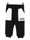 Emporio Armani Asv Logo-embroidered Trousers In Black