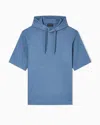 Emporio Armani Asv Lyocell-blend Jacquard Jersey Hooded Sweatshirt