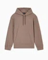 Emporio Armani Asv Lyocell-blend Jacquard Jersey Hooded Sweatshirt With Repeated Eagle Motif