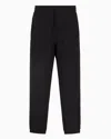 Emporio Armani Asv Lyocell Blend Jersey Joggers With All-over Lettering In Black