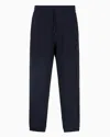 Emporio Armani Asv Lyocell Blend Jersey Joggers With All-over Lettering In Navy Blue