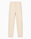 Emporio Armani Asv Lyocell Blend Jersey Joggers With All-over Lettering In Beige