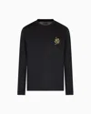 Emporio Armani Asv Lyocell Blend Jersey Jumper With Lunar New Year Embroidery In Black