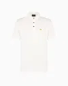 Emporio Armani Asv Lyocell Blend Jersey Polo Shirt With Lunar New Year Embroidery In White
