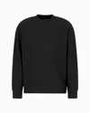 Emporio Armani Asv Lyocell Blend Jersey Sweatshirt With All-over Lettering In Black