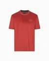 Emporio Armani Asv Lyocell-blend Jersey T-shirt With Contrasting Details In Red