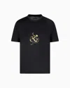 Emporio Armani Asv Lyocell Blend Jersey T-shirt With Lunar New Year Embroidery In Black