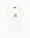 Emporio Armani Asv Lyocell Blend Jersey T-shirt With Lunar New Year Embroidery In White
